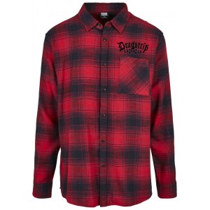 Red & Black heavy checkered shirt with 3rd emroidery